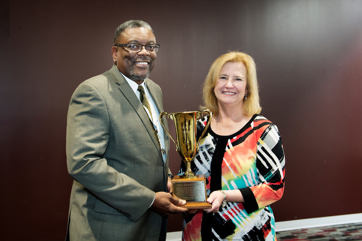 MVSU Acting President, Dr. Jerryl Briggs with Tina Halbrook-Donahoo